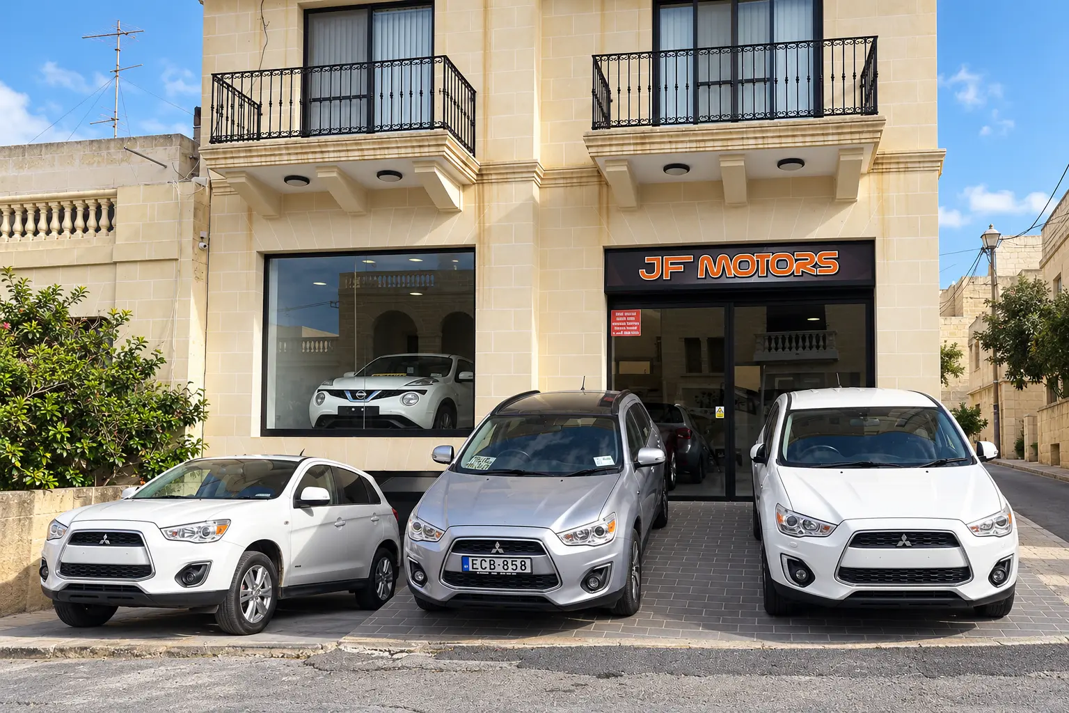 JF Motors storefront in Victoria, Gozo
